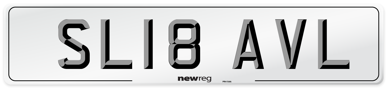 SL18 AVL Number Plate from New Reg
